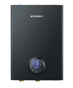 Electric Tankless Hot Water Heater, ECOTOUCH 18kW on Demand Instant Water Heater 240V, ETL Certificated Self-Modulation Point of Use Hot Water Heater Whole House ECO180B Black