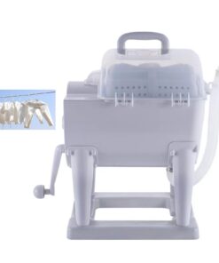 Portable Hand-Operated Drum Washing Machine, Non-Electric Manual Clothes Washer Dehydration, Hand Crank Laundry Wringer Washing Machine, Spin Dryer for Camping Apartments RV Dormitory Business Trip