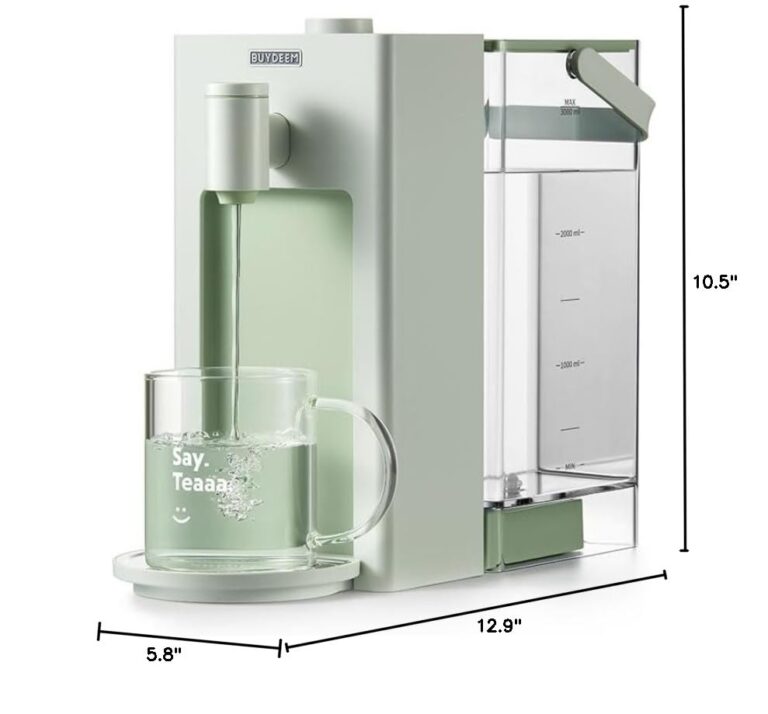 BUYDEEM S9013 Instant Hot Water Dispenser, Countertop Water Boiler & Warmer for Tea, Coffee and Baby Formula, Adjustable 8 Temperatures & 5 Water Outputs, 3L Water Tank(102oz), Green - Image 2