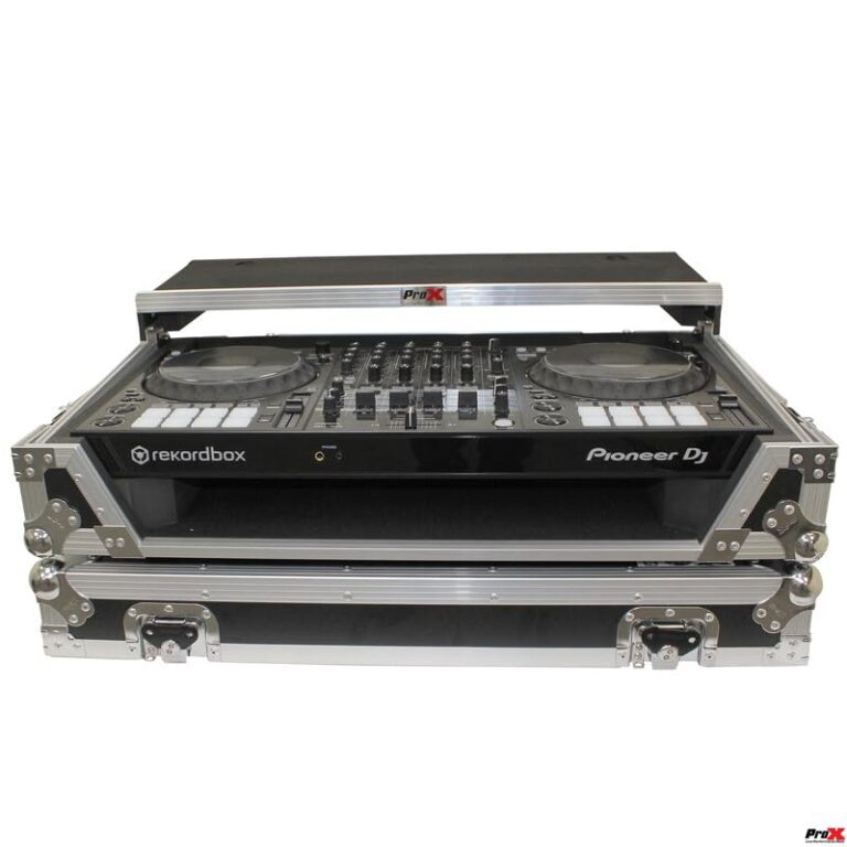 ProX XS-DDJ1000 WLT LED ATA Flight Case for Pioneer DDJ-1000 FLX6 SX3 DJ Controller with Laptop Shelf 1U Rack Space Wheels and LED - Image 3
