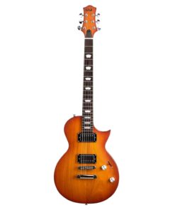 EART EGLP-610 Electric Guitar Solid-Body Electric Guitar,Custom Alnico-II Humbuckers, Satin Sapphire Blue, Satin Gunmetal Black, Satin Honey Tea