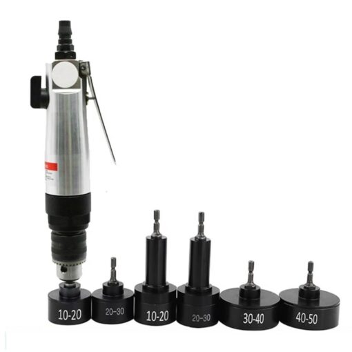 Pneumatic bottle cap sealer, handheld bottle cap screw sealer with 6 capping heads (10-50 mm), up to 2600RPM, for plastic and glass bottle caps