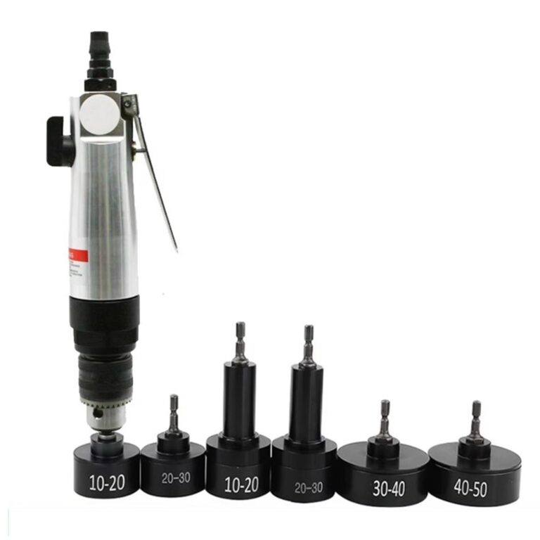 Pneumatic bottle cap sealer, handheld bottle cap screw sealer with 6 capping heads (10-50 mm), up to 2600RPM, for plastic and glass bottle caps