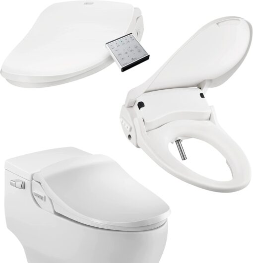 Bio Bidet Slim Two Electric Bidet Toilet Seat Elongated, Warm Water, Heated Seat, Night Light, Front and Rear Wash, Wireless Remote Control, White - Image 2