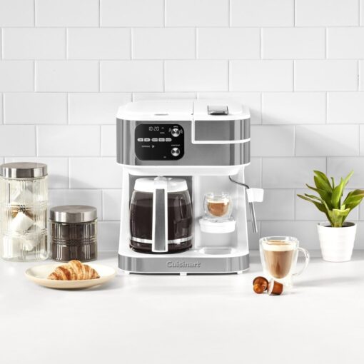 Cuisinart Coffee Maker Barista System, Coffee Center 4-In-1 Coffee Machine, Single-Serve Coffee, Espresso & Nespresso Capsule Compatible, 12-Cup Carafe, White, SS-4N1W - Image 2