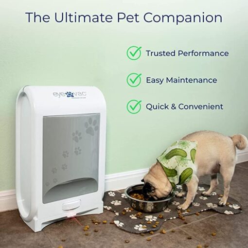 EyeVac Pet Touchless Vacuum Automatic Dustpan - Ultra Fast & Powerful - Great for Sweeping Cat Dog Pet Hair Food Dirt Kitchen, Corded Canister Vacuum, Bagless, Automatic Sensors, 1400 Watt (White) - Image 5