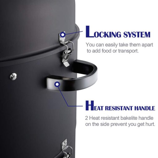 Realcook Charcoal BBQ Smoker Grill - 20 Inch Vertical Smoker for Outdoor Cooking Grilling - Image 3