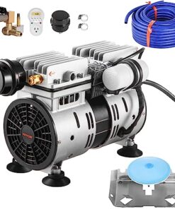 VEVOR Pond Aerator, 550W Power, 5.2CFM for Up to 1 Acre 50' Lake, Aeration Kit Includes 3/4 HP Compressor & 100' Weighted Tubing & Diffuser, Air Compressor for Deep Water Oxygen Circulation