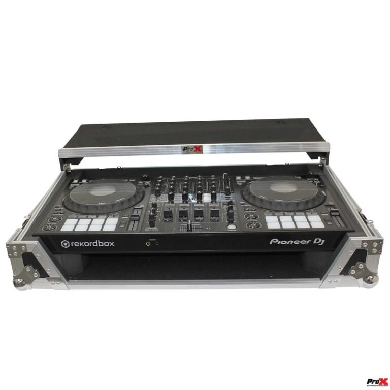 ProX XS-DDJ1000 WLT LED ATA Flight Case for Pioneer DDJ-1000 FLX6 SX3 DJ Controller with Laptop Shelf 1U Rack Space Wheels and LED - Image 5