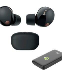 Sony WF-1000XM5 The Best Truly Wireless Bluetooth Noise Canceling Earbuds Headphones with Alexa Built in - Bundle with Green Extreme Portable Wireless Charger (Black)