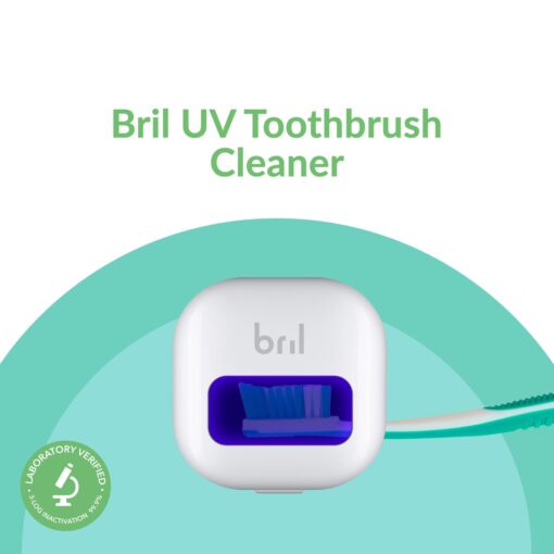 Bril UV-C Toothbrush Cleaner, Portable Cover, Magnetic Holder, and Travel Case for Any Size Toothbrush, White, Black, Navy (8 Pack) - Image 9