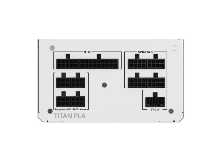 Montech Titan PLA 750W High-End ATX Gaming Power Supply - 80 Plus Platinum & Cybenetics Platinum - Fully Modular - ATX 3.1 & PCIe 5.1 Ready -10 Years Coverage - White - Image 2