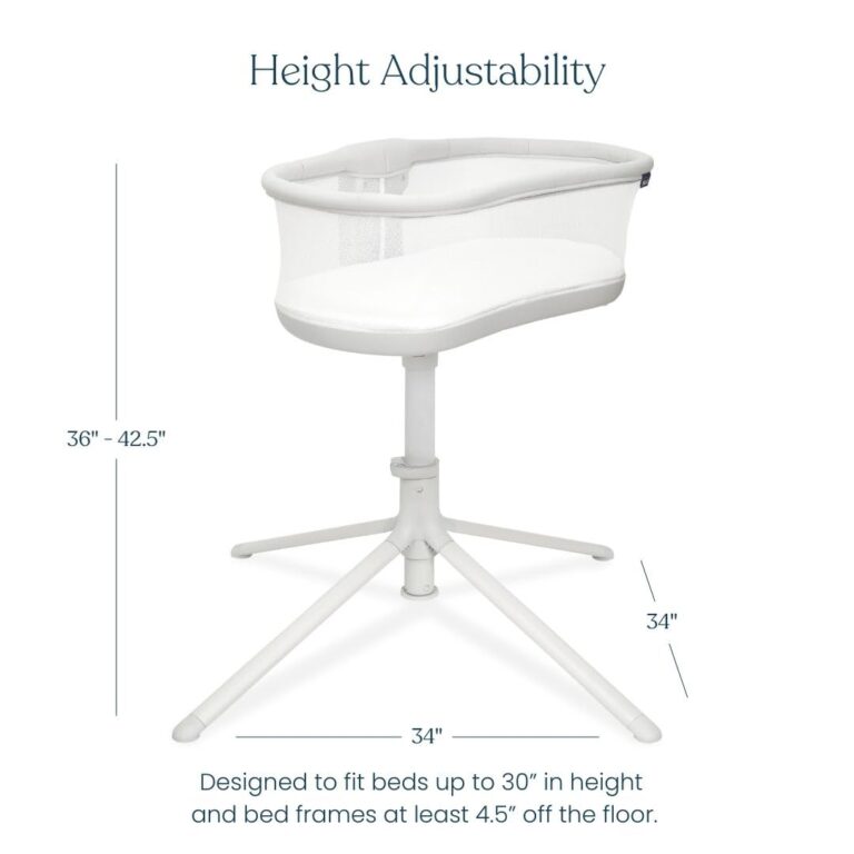 HALO BassiNest Swivel Sleeper 3.0 – Over-Bed Baby Bassinet with 360 Rotation, Adjustable Height, Breathable Mesh, Safe Close Sleeping, Lowering Wall for Easy Access, Feeding & C-Section Recovery - Image 2