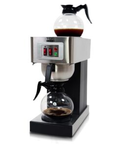 12-Cup Commercial Coffee Maker Stainless Steel - Double Coffee Machine for Office, Restaurant, Industrial Use - High Capacity Office Coffee Maker - TQS Cafe