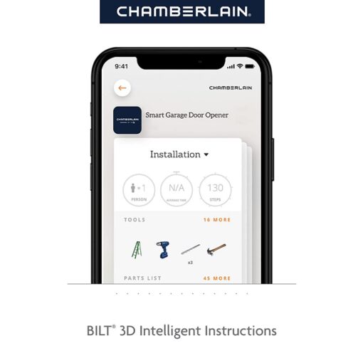 CHAMBERLAIN B2215T Garage Door Opener with Battery Backup, Black - Image 3