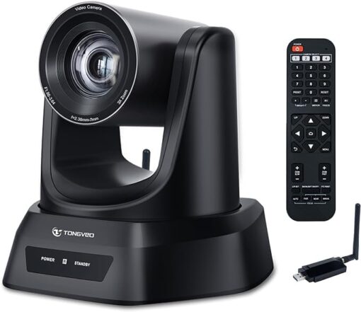 TONGVEO 5.8GHz Wireless Conference Room Webcam, Church Live Streaming 3X USB 1080P 60fps PTZ Camera for Worship Services Online Conference, Works with Zoom, Skype OBS Easy to Set Up - Image 7