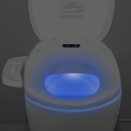 Electric Bidet Toilet Seat, Warm Water Bidet for Rear and Front Washing, Self-Cleaning Nozzle, Elongated V-shaped Heated Toilet Seat with Dryer, Touch Panel, SoftClose Lid, LED Light and Deodorization - Image 8