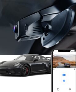 Fitcamx 4K Dash Cam Compatible with Porsche 718 Boxster Cayman 981 987 982 911 Turbo (Model C), Integrated OEM Look, UHD 2160P Video, Built-in WiFi & APP, Loop Recording, Parking Mode, 64GB Card