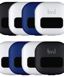 Bril UV-C Toothbrush Cleaner, Portable Cover, Magnetic Holder, and Travel Case for Any Size Toothbrush, White, Black, Navy (8 Pack)