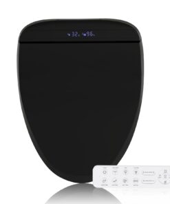 YOURLITE Bidet Toilet Seat, Elongated Toilet Seat Warm Water, Heated Seat Bidet with Remote Control,Self-cleaning Nozzle Temperature Adjustable LED Light, Need Electricity, Black