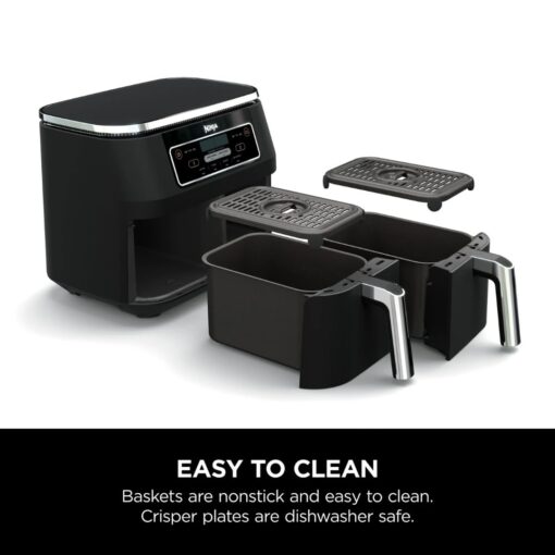 Ninja Foodi 4-in-1 8-Quart 2-Basket Air Fryer with DualZone Technology – Air Fry, Roast, Reheat, Dehydrate; Independent Cooking Zones; Dishwasher Safe - Image 3