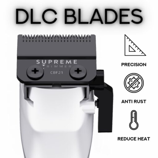 Supreme Trimmer Darkstar 72 Clipper with Magnetic Vector Motor | 180 Min Run Time, 9000 RPM Barber Hair Clipper | Low Noise, Professional Clipper DLC Blades | STC72 - Image 8