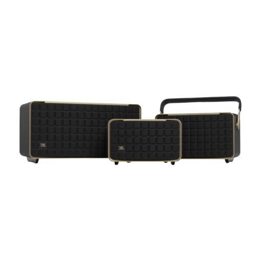 JBL Authentics 300 - Retro Style Wireless Bluetooth/WiFi Home Speaker, Built in Battery (4800mAh), Music Streaming Services via Built-in Wi-Fi, Built in Alexa and Google Assistant (Black/Gold) - Image 2