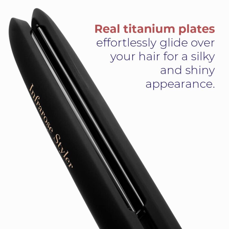 SRI Infrarose Titanium Styler – Professional Flat Iron with Floating Plates to Reduce Pulling – Hair Straightener for Curly, Damaged, Fine Hair, All Hair Types – Durable Design. - Image 7