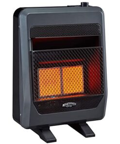 Bluegrass Living Propane Gas Vent Free Infrared Gas Space Heater With Blower and Base Feet - 18,000 BTU, T-Stat Control - Model# B18TPIR-BB, Black