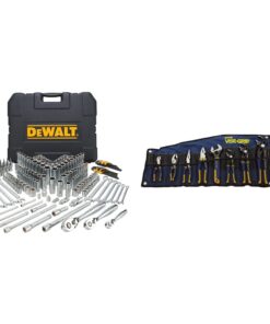 DEWALT Mechanics Tools Kit and Socket Set, 204-Piece (DWMT72165) & IRWIN VISE-GRIP GrooveLock Pliers Set, 8-Piece (2078712)