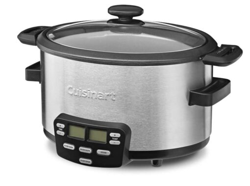 Cuisinart MSC-400 3-In-1 Cook Central 4-Quart Multi-Cooker: Slow Cooker, Brown/Saute, Steamer, Silver & CRC-400P1 4 Cup Rice Cooker, Stainless Steel Exterior - Image 5