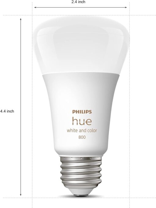 Philips Hue Smart 60W A19 LED Bulb - White and Color Ambiance Color-Changing Light - 4 Pack - 800LM - E26 - Indoor - Control with Hue App - Works with Alexa, Google Assistant and Apple Homekit - Image 2