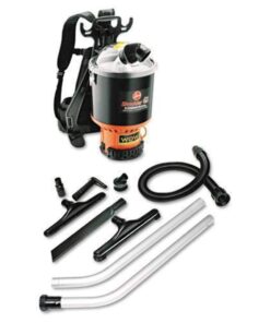 Hoover Commercial Shoulder Vac Pro Backpack Bagged Vacuum Cleaner, with HEPA Media Filter, Lightweight with Extra Long Cord, Chiropractic Design, for Carpet and Hard Floors, C2401, Black