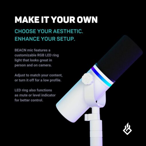 BEACN Light Dynamic USB Microphone for PC | Professional Mic for Podcast, Gaming, Streaming | Studio-Quality Desk Mic for YouTube, Twitch, and Recording - Image 3