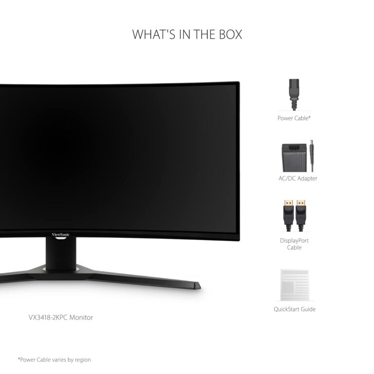 ViewSonic VX3418-2KPC 34 Inch 21:9 Curved 1440p 1ms 180Hz Gaming Monitor with FreeSync Premium, Eye Care, HDMI and Display Port - Image 2