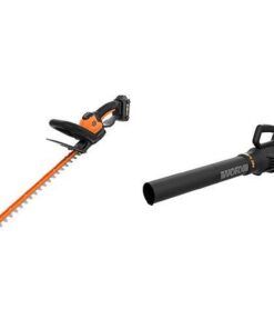WORX WG261 20V Power Share 22-inch Cordless Hedge Trimmer, Battery and Charger Included with Power Share Cordless Turbine Blower, 2-Speed, Bare Tool Only