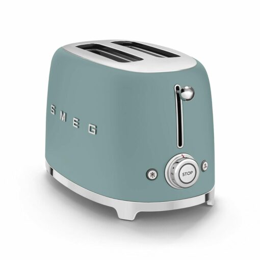 SMEG 2 Slice Toaster with 6 Presets and Defrost Function and Removable Crumb Tray (Jade) - Image 3