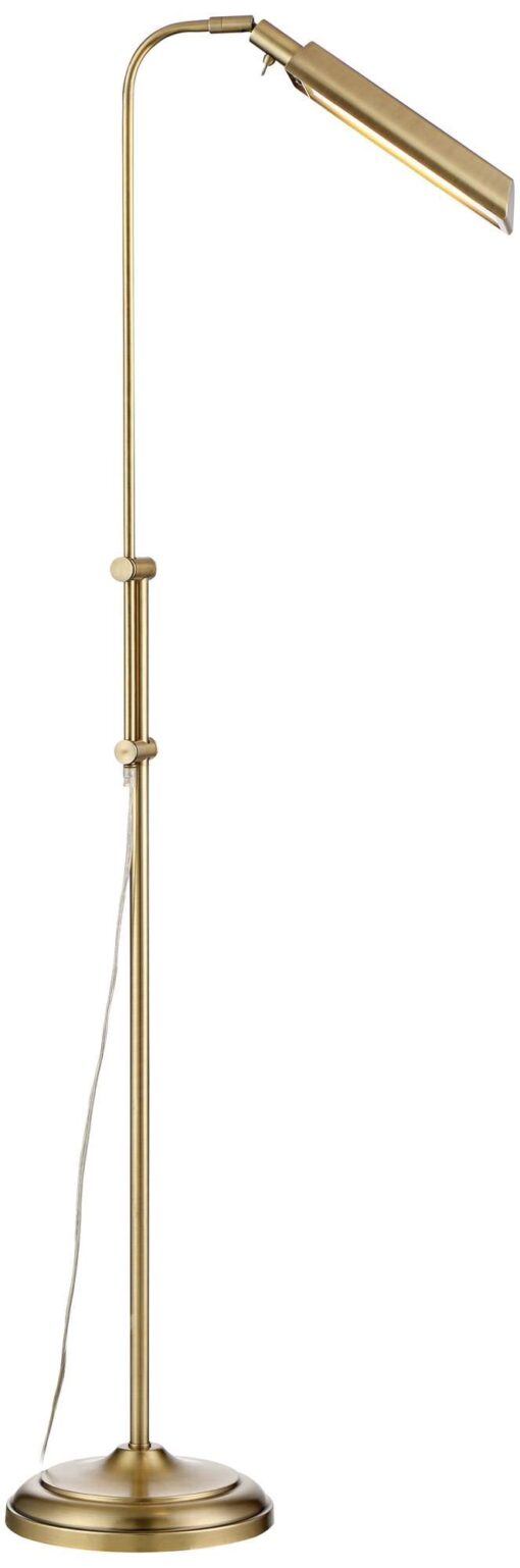 360 Lighting Culver Traditional Pharmacy Floor Lamp Standing LED Adjustable Height Plated 57" Tall Aged Brass Metal Shade Pole Light for Living Room Reading House Bedroom Home Decor - Image 5