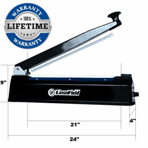 LinsnField Sealer Pro - 20 inch - 5mm Sealing Width - Impulse Heat Sealer Most Heavy Duty for Strong, Secure Sealing for Long Term Food Storage, Black - Image 4