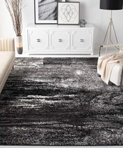 SAFAVIEH Adirondack Collection Area Rug - 9' x 12', Silver & Black, Modern Abstract Design, Non-Shedding & Easy Care, Ideal for High Traffic Areas in Living Room, Bedroom (ADR112A)