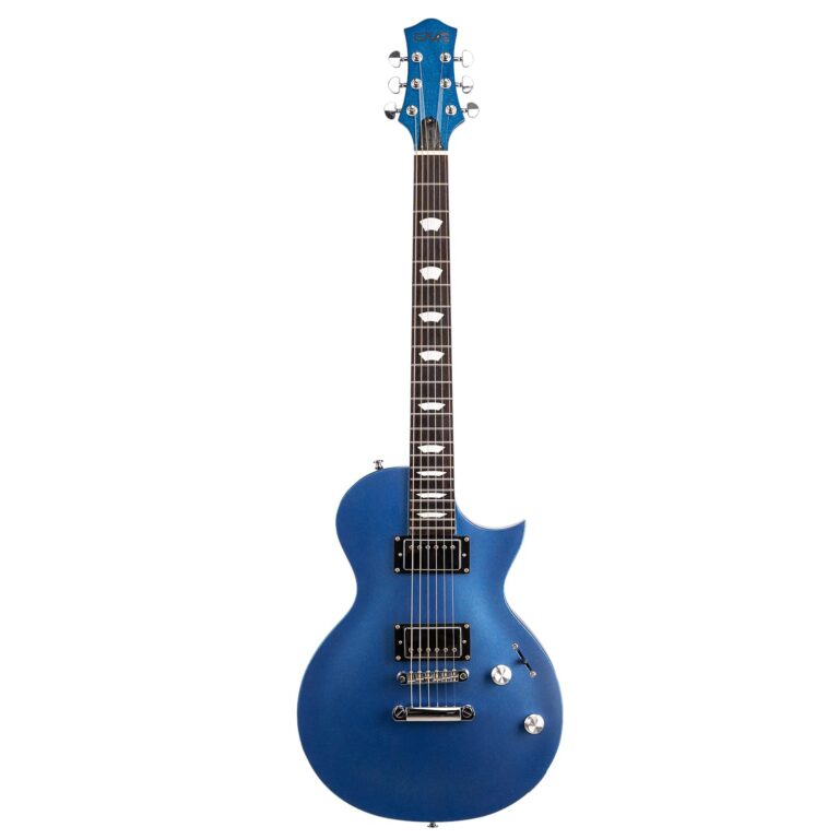 EART EGLP-610 Electric Guitar Solid-Body Electric Guitar,Custom Alnico-II Humbuckers, Satin Sapphire Blue, Satin Gunmetal Black, Satin Honey Tea