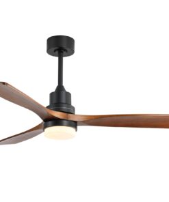 Sofucor Low Profile Ceiling Fan With Lights Remote Control 52 Inch Flush Mount Ceiling Fan Modern Wood Blade Fan For Bedroom Living Room Indoor Outdoor Farmhouse Patio, Noiseless DC Motor