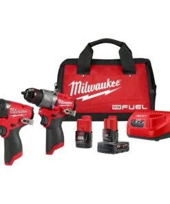 Milwaukee M12 FUEL 12-Volt Lithium-Ion Brushless Cordless Hammer Drill and Impact Driver Combo Kit w/2 Batteries and Bag (2-Tool)