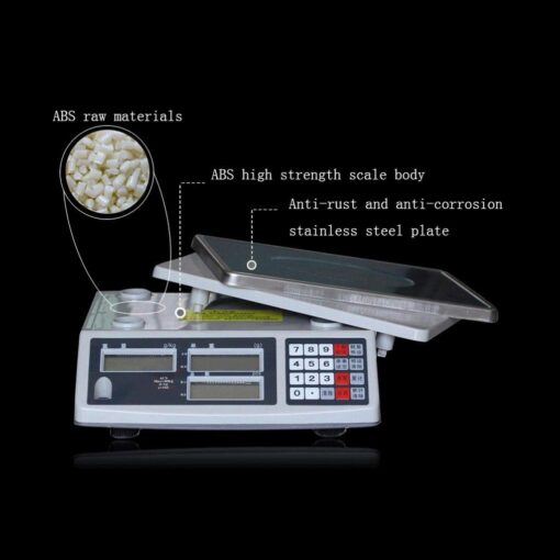 Digital Electronic Scale 30kg/0.1g - High Precision Stainless Steel with LCD Display for Price Computing Weighing in Commercial Shops and Industries - Ideal for Fruits - Image 2