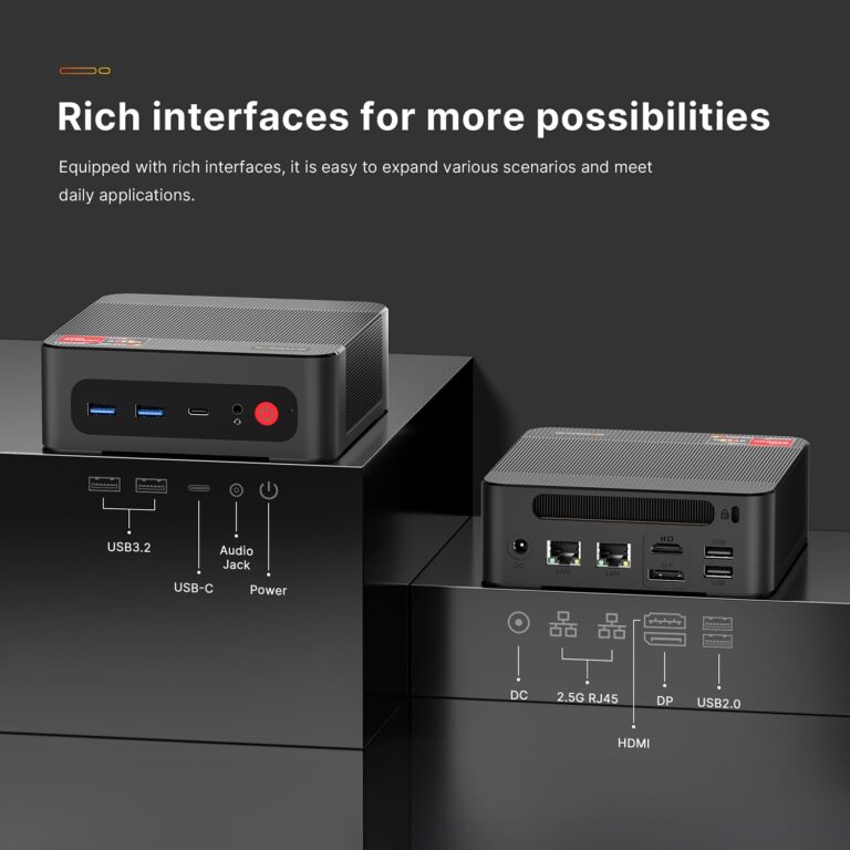 BOSGAME P4 Plus Mini PC Computers, AMD Ryzen 7 5825U Desktop Computers Win 11 Pro, 16GB DDR4 512GB SSD Mini Computers (up to 4.5Ghz), 4K Triple Display Micro Desktop PC BT5.2/Wi-Fi6E - Image 4