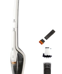 Electrolux Ergorapido Cordless 2-in-1 Vacuum Cleaner with High Suction Power and 180-Degree EasySteer Mobility, 48-Minute Run Time, 2 Power Modes, Satin White
