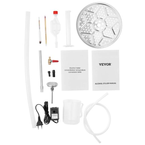 VEVOR Alcohol Still, 18 Gal/70L Alcohol Distiller, Distillery Kit for Alcohol with 304 Stainless Steel Tube & Circulating Pump & Build-in Thermometer & Exhaust Port for DIY Whisky Wine Brandy - Image 2