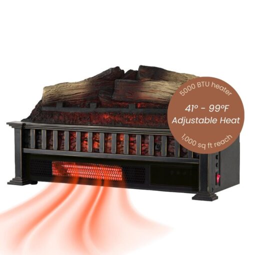 Country Living 23 inch Electric Log Set | Crackling Sound | 1000 Sq Ft Heater | Faux Logs Insert with Infrared Flames for Existing Fireplaces | Remote Control Included - Image 5