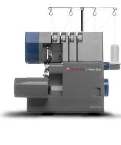 SINGER X5004-HD Metal Frame Serger & Overlock Machine | 2-3-4 Stitch Capability, 8 Built-In Stitches, 1300 Stitches per minute, Adjustable Differential Feed & 2 LED Lights (Grey/Blue)