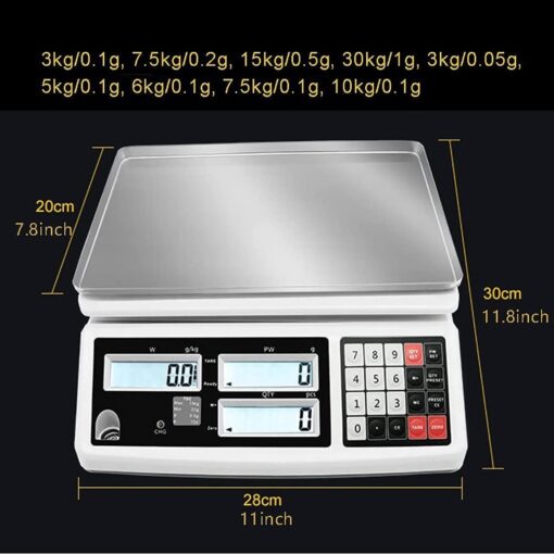 JAJKAFCL 30kg/1g Digital Precision Accurate Electronic Scale Laboratory LCD Display Balance Weighting and Counting Scale Scientific/Industrial/Gold Scales Balance(5kg/0.1g) - Image 7
